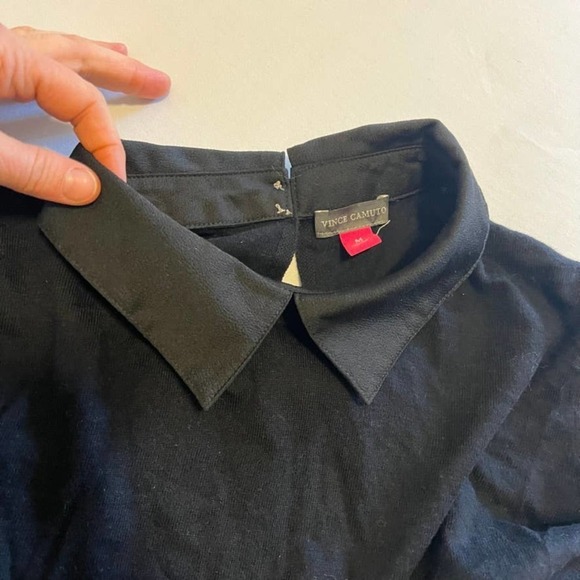 Vince Camuto Black Long sleeve lace trim bottom tunic M - Picture 6 of 11